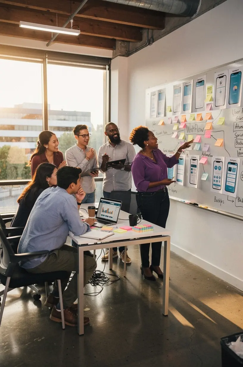 Visual of data charts highlighting efficiency improvements from automation in a Canadian business setting.